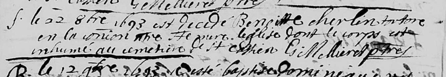Benoitte death record