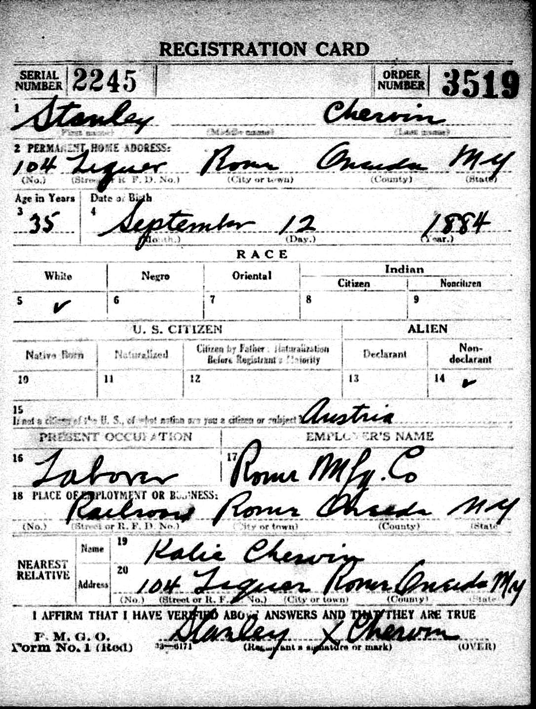 Draft Card