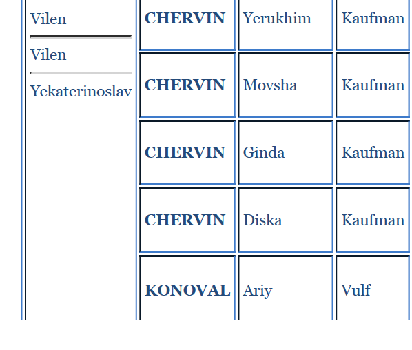 Konoval and Chervin families